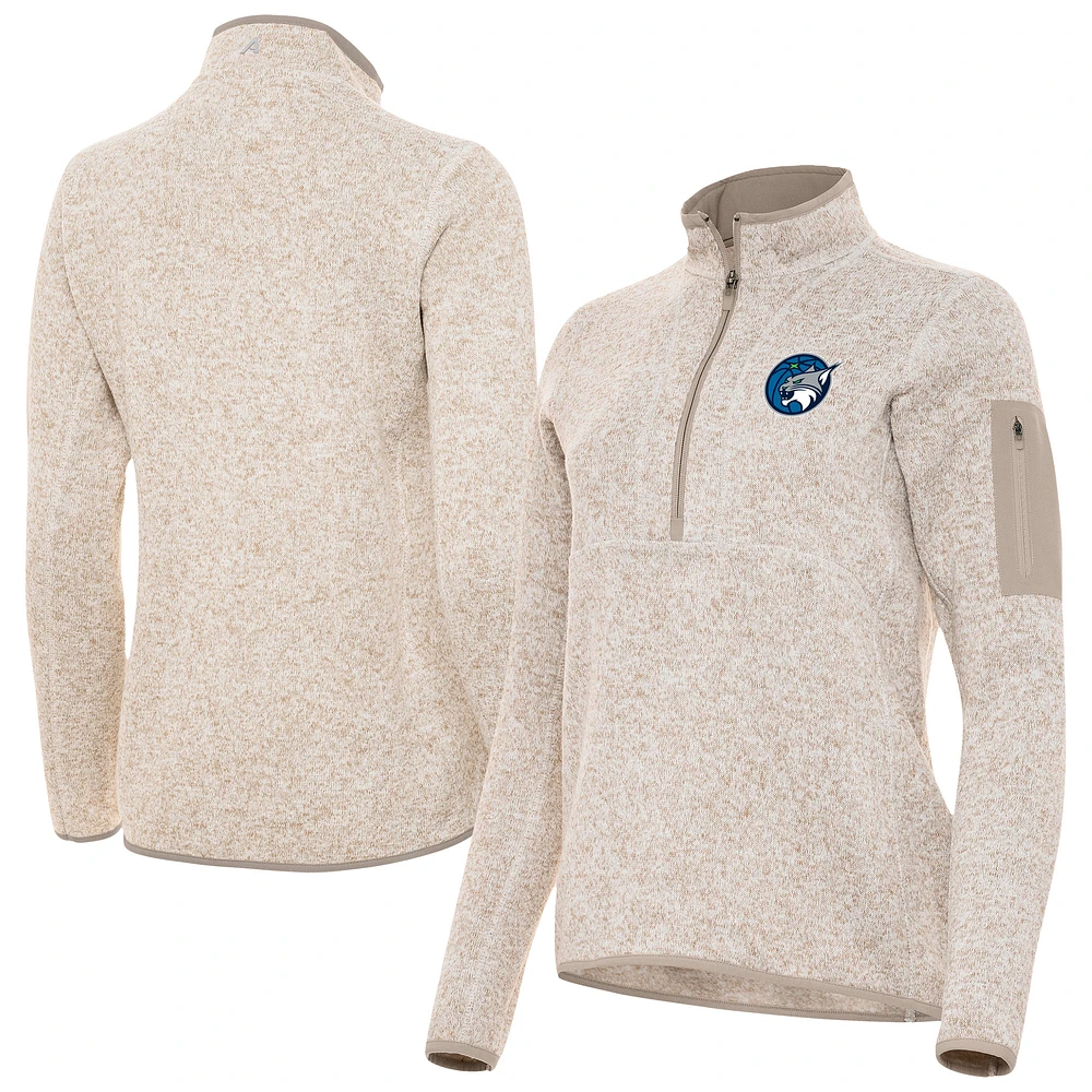 Women's Antigua Oatmeal Minnesota Lynx Fortune Half-Zip Pullover Jacket