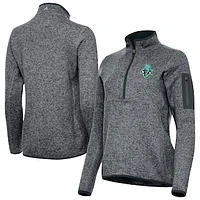 Women's Antigua Heather New York Liberty Fortune Half-Zip Pullover Jacket