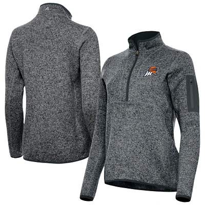Women's Antigua Heather Gray Phoenix Mercury Fortune Half-Zip Pullover Jacket
