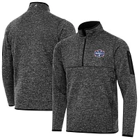 Men's Antigua Heather Black Washington Mystics Big & Tall Fortune Quarter-Zip Pullover Jacket