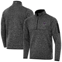 Men's Antigua Heather Black Golden State Valkyries Big & Tall Fortune Quarter-Zip Pullover Jacket
