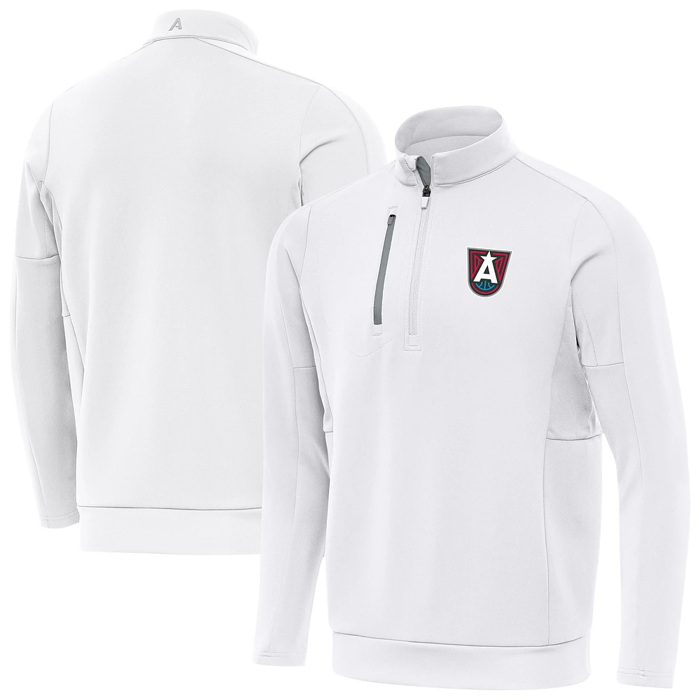 Men's Antigua White Atlanta Dream Generation Quarter-Zip Pullover Top