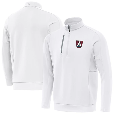 Men's Antigua White Atlanta Dream Generation Quarter-Zip Pullover Top
