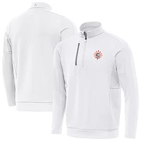 Men's Antigua White Connecticut Sun Generation Quarter-Zip Pullover Top