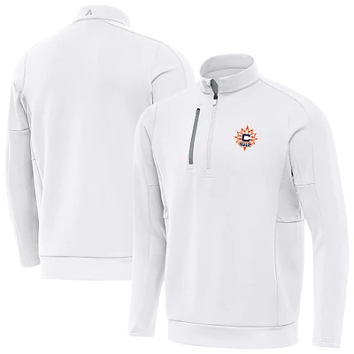 Men's Antigua White Connecticut Sun Generation Quarter-Zip Pullover Top