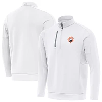 Men's Antigua White Connecticut Sun Generation Quarter-Zip Pullover Top