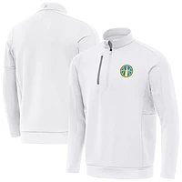 Men's Antigua White Chicago Sky Generation Quarter-Zip Pullover Top