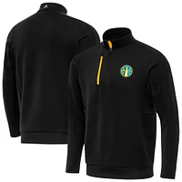 Men's Antigua Black Chicago Sky Generation Quarter-Zip Pullover Top