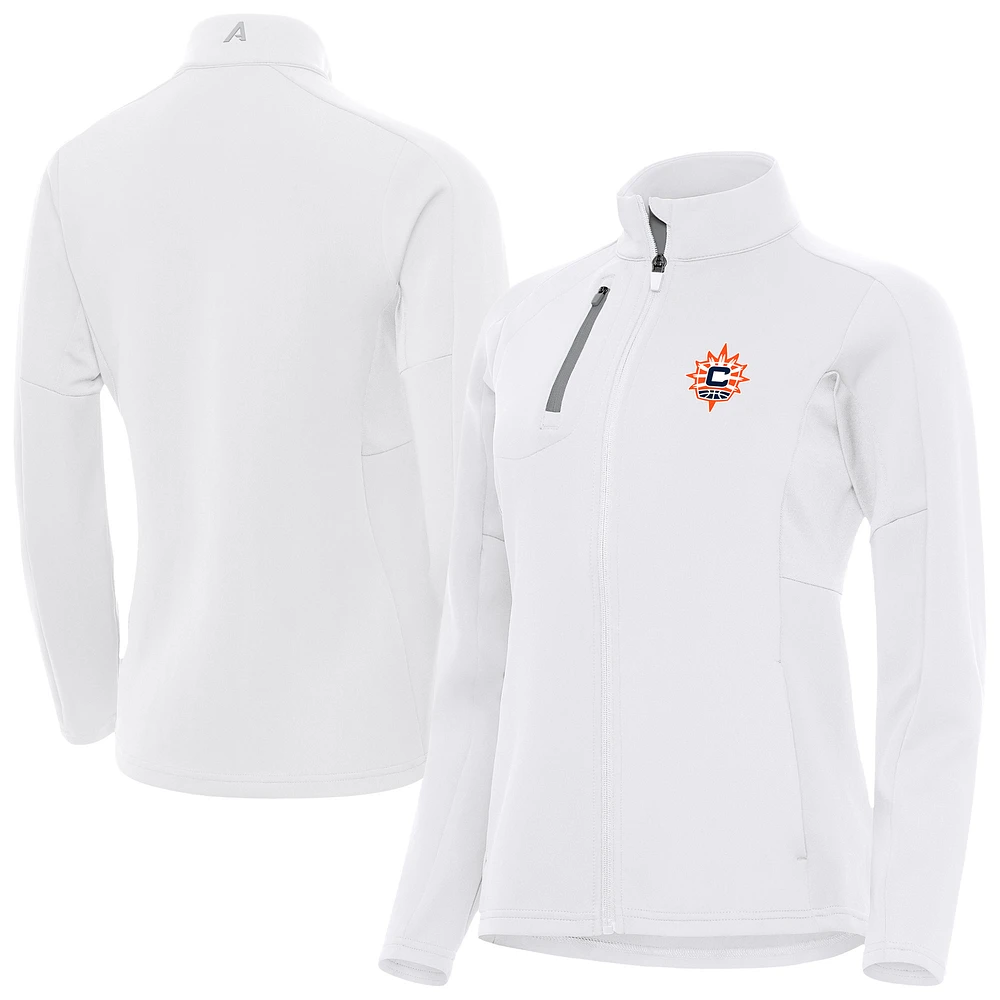Women's Antigua White Connecticut Sun Generation Full-Zip Jacket