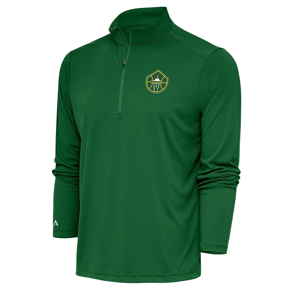 Men's Antigua Green Seattle Storm Tribute Quarter-Zip Top