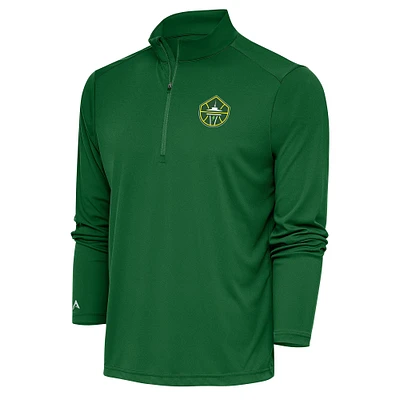 Men's Antigua Green Seattle Storm Tribute Quarter-Zip Top
