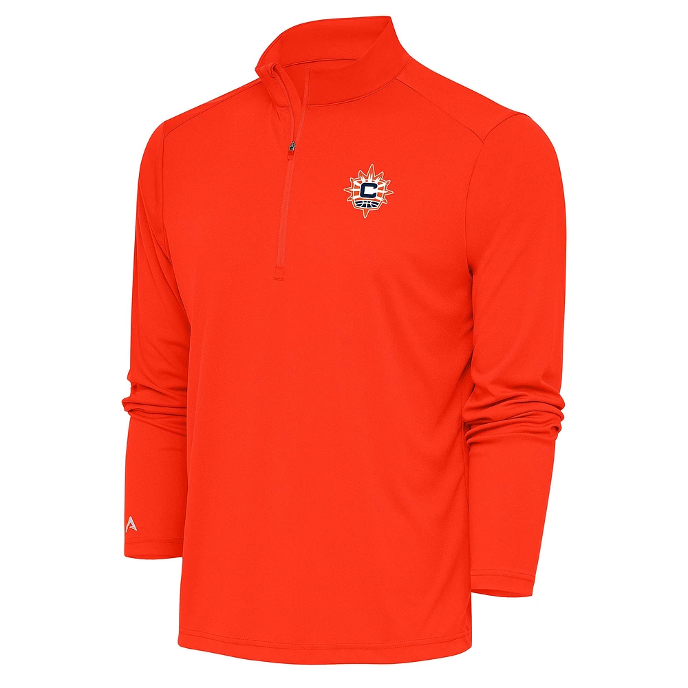 Men's Antigua Orange Connecticut Sun Tribute Quarter-Zip Top