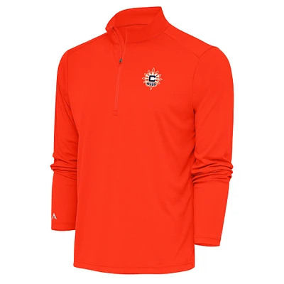 Men's Antigua Orange Connecticut Sun Tribute Quarter-Zip Top
