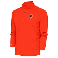 Men's Antigua Orange Connecticut Sun Tribute Quarter-Zip Top