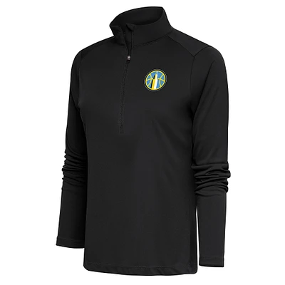 Women's Antigua Charcoal Chicago Sky Tribute Half-Zip Top
