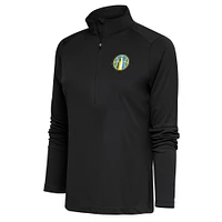 Women's Antigua Charcoal Chicago Sky Tribute Half-Zip Top