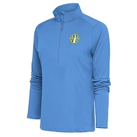 Women's Antigua Sky Blue Chicago Tribute Half-Zip Top