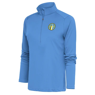 Women's Antigua Sky Blue Chicago Tribute Half-Zip Top