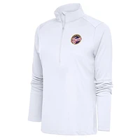 Women's Antigua White Indiana Fever Tribute Half-Zip Top