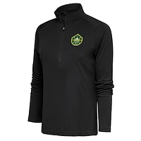 Women's Antigua Charcoal Seattle Storm Tribute Half-Zip Top