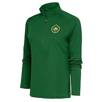 Women's Antigua Green Seattle Storm Tribute Half-Zip Top