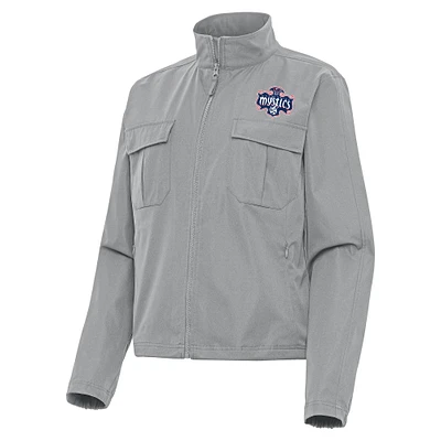Women's Antigua Gray Washington Mystics Even Par Full-Zip Jacket