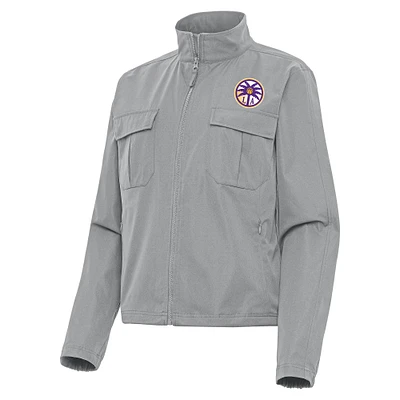 Women's Antigua Gray Los Angeles Sparks Even Par Full-Zip Jacket