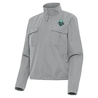 Women's Antigua Gray New York Liberty Even Par Full-Zip Jacket