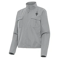 Women's Antigua Gray Las Vegas Aces Even Par Full-Zip Jacket