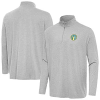Men's Antigua  Heather Gray Chicago Sky Hunk Quarter-Zip Top