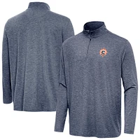 Men's Antigua  Heather Navy Connecticut Sun Hunk Quarter-Zip Top