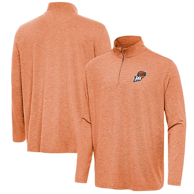 Men's Antigua  Heather Orange Phoenix Mercury Hunk Quarter-Zip Top