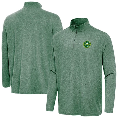 Men's Antigua  Heather Green Seattle Storm Hunk Quarter-Zip Top