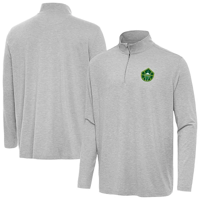 Men's Antigua Heather Seattle Storm Hunk Quarter-Zip Top