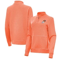 Women's Antigua Heather Orange Phoenix Mercury Crush Quarter-Zip Fleece Sweatshirt