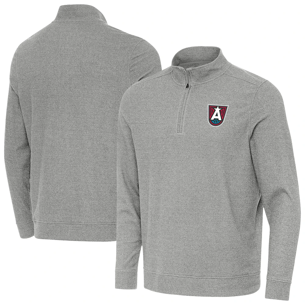 Men's Antigua Heather Gray Atlanta Dream Subtle Quarter-Zip Top
