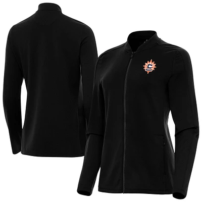 Women's Antigua Black Connecticut Sun Continual Full-Zip Jacket