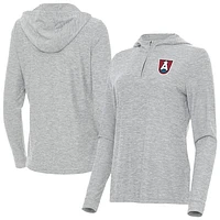 Women's Antigua  Heather Gray Atlanta Dream Daybreak Quarter-Zip Hoodie