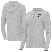 Women's Antigua  Heather Gray Atlanta Dream Daybreak Quarter-Zip Hoodie