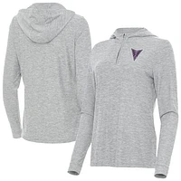 Women's Antigua  Heather Gray Golden State Valkyries Daybreak Quarter-Zip Hoodie