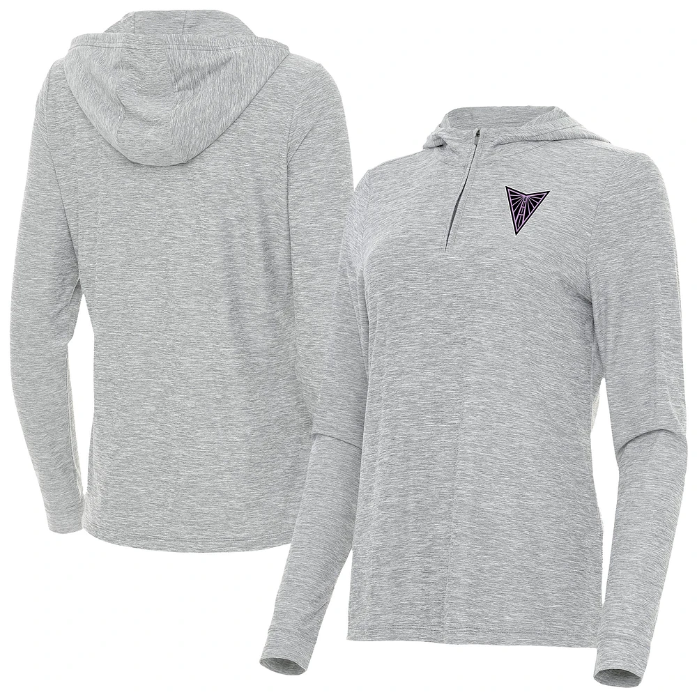 Women's Antigua  Heather Gray Golden State Valkyries Daybreak Quarter-Zip Hoodie