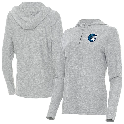 Women's Antigua  Heather Gray Minnesota Lynx Daybreak Quarter-Zip Hoodie