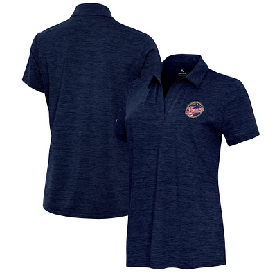 Women's Antigua Heather Navy Indiana Fever Layout V-Neck Polo