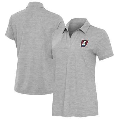 Women's Antigua Heather Gray Atlanta Dream Layout V-Neck Polo