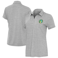 Women's Antigua Heather Gray Chicago Sky Layout V-Neck Polo
