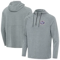 Men's Antigua Heather Gray Washington Mystics Spikes Raglan Quarter-Zip Hoodie