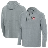 Men's Antigua Heather Gray Indiana Fever Spikes Raglan Quarter-Zip Hoodie