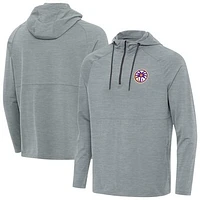 Men's Antigua Heather Los Angeles Sparks Spikes Raglan Quarter-Zip Hoodie