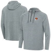 Men's Antigua Heather Gray Phoenix Mercury Spikes Raglan Quarter-Zip Hoodie