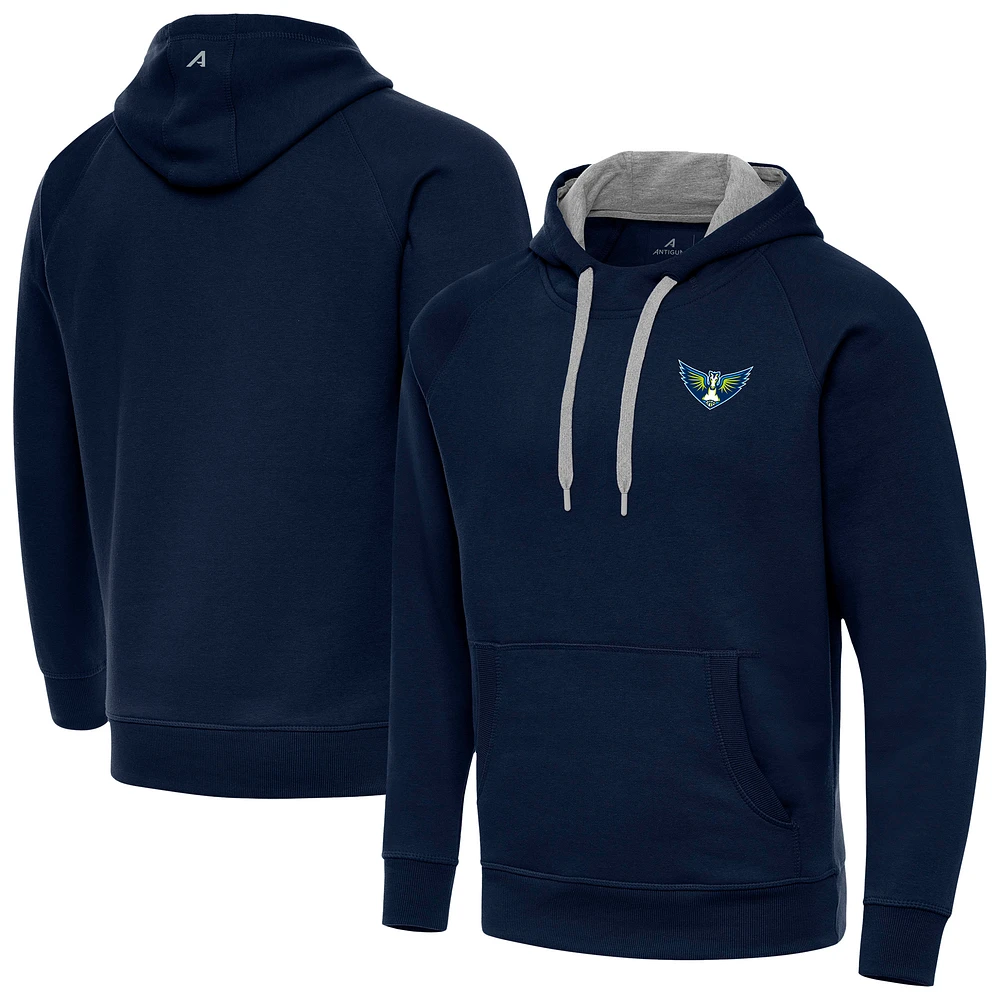 Men's Antigua Navy Dallas Wings Big & Tall Victory Raglan Pullover Hoodie